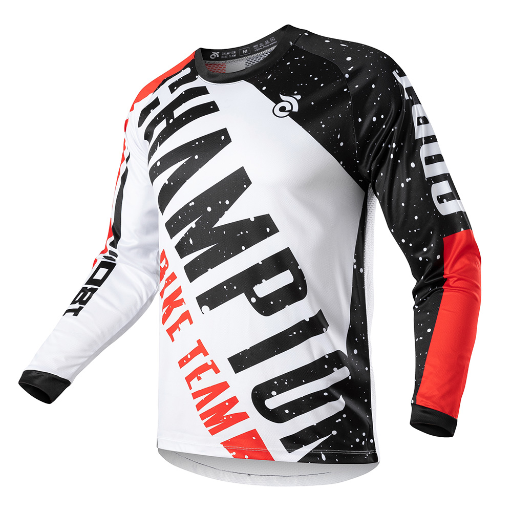 Cycling Jersey - メンズサマー薄手長袖ダウンヒルサイクリングジャージMTB DH日焼け止め通気性速乾チームカスタムロゴレーシングトップス