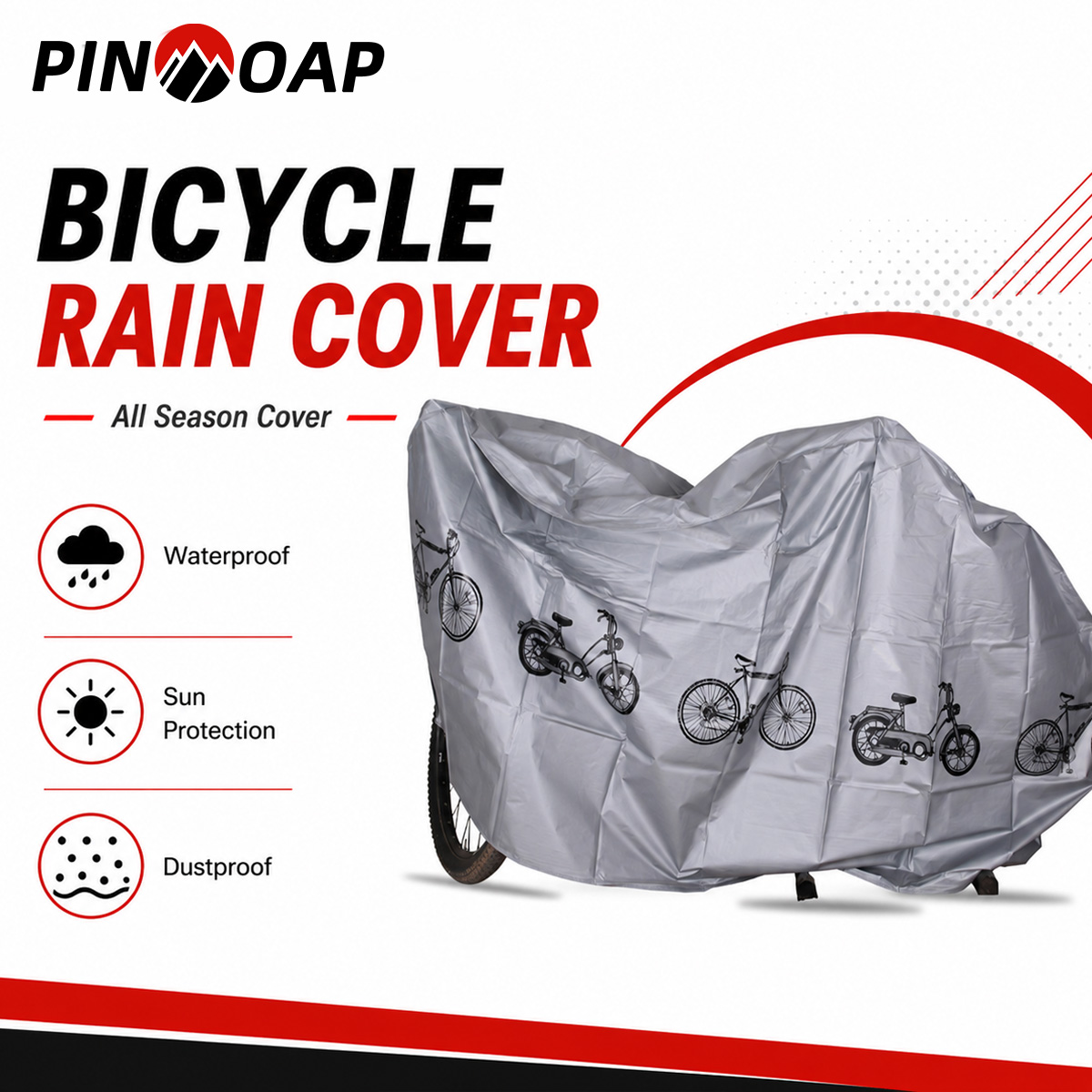 Cycling Gear Bag - PINMOAP ユニバーサル自転車レインカバー防水屋外バイクカバー防塵 UV 耐性防風収納バッグサイクリングギア