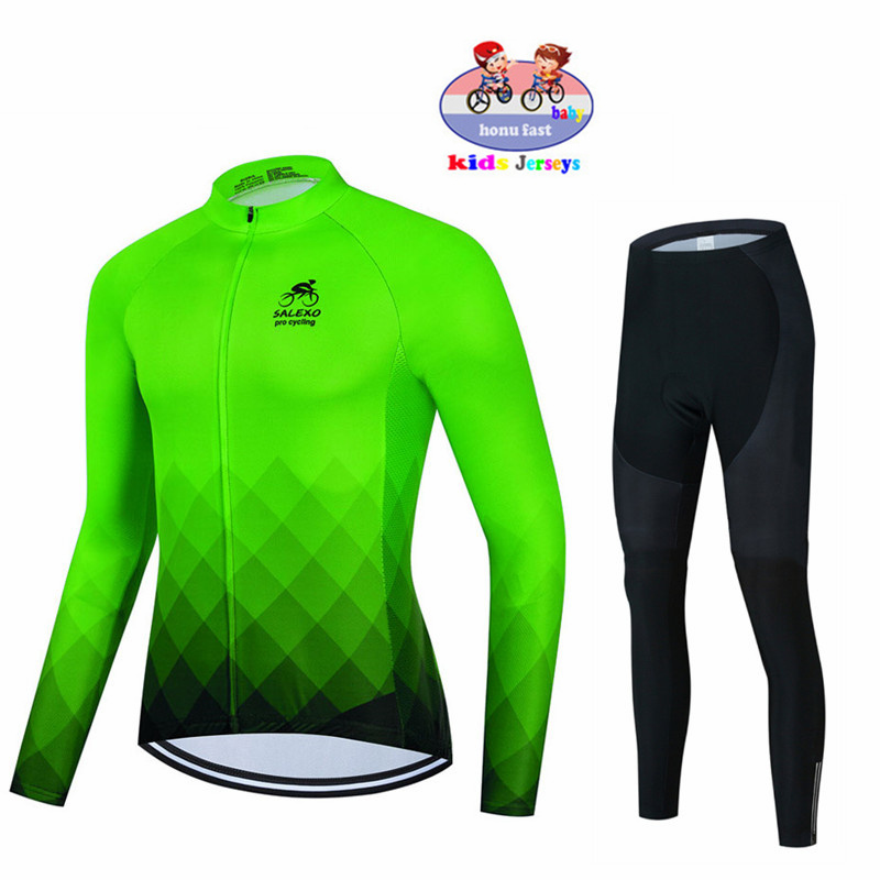 Cycling Gear Kids - 2026 春秋男の子通気性子供サイクリングジャージ速乾長袖 MTB マイヨ自転車服子供のロングジャージ