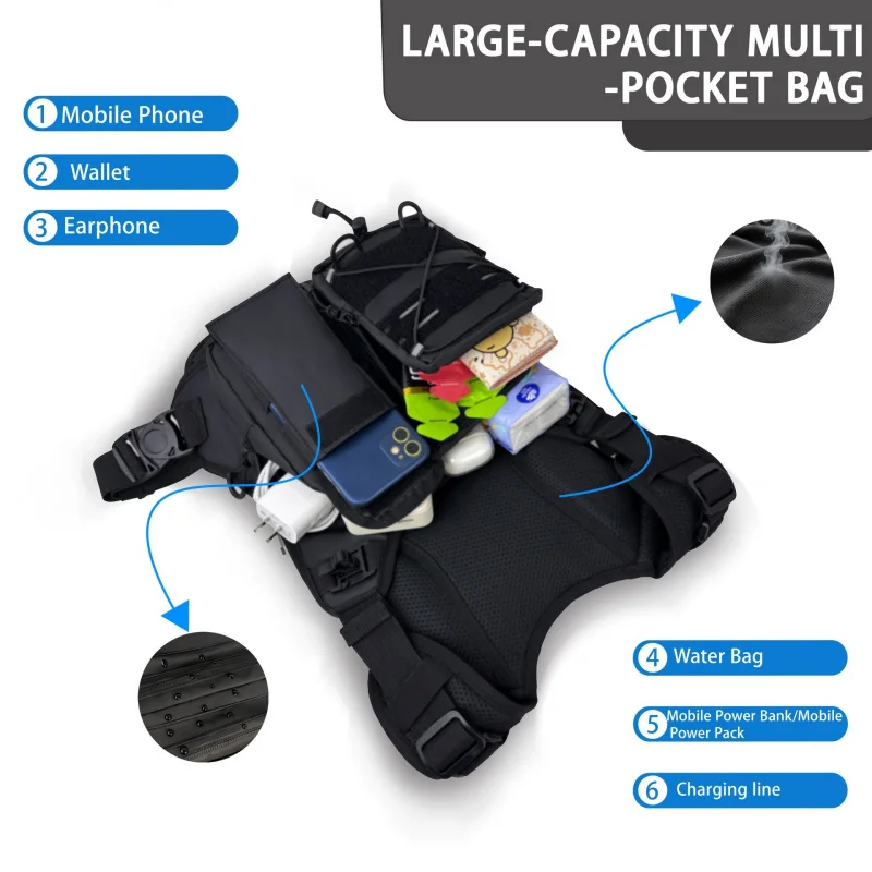 ​ 高品質タクティカルベストチェストバッグ、2Lウォーターブ - Cycling Gear Bag のレビューと価格