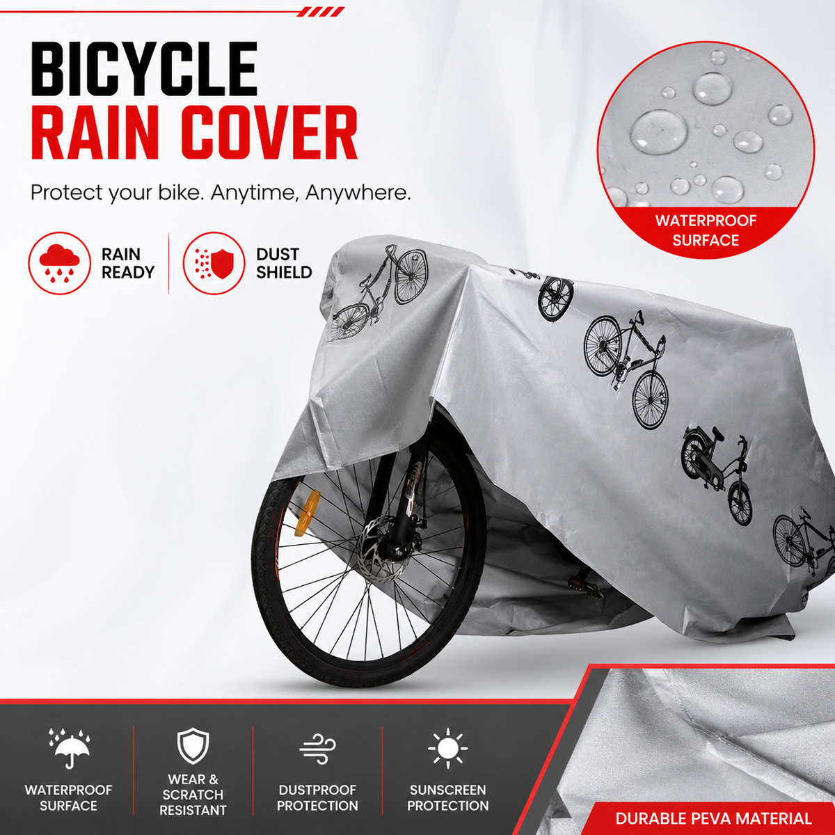 PINMOAP ユニバーサル自転車レインカバー防水屋外バイク - Cycling Gear Bag のレビューと価格