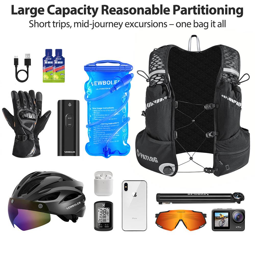 8L通気性ハイドレーションベストパック トレイルランニング  - Cycling Gear Bag のレビューと価格